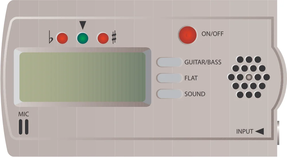 Gitarrenstimmgerät mit Mikrofon